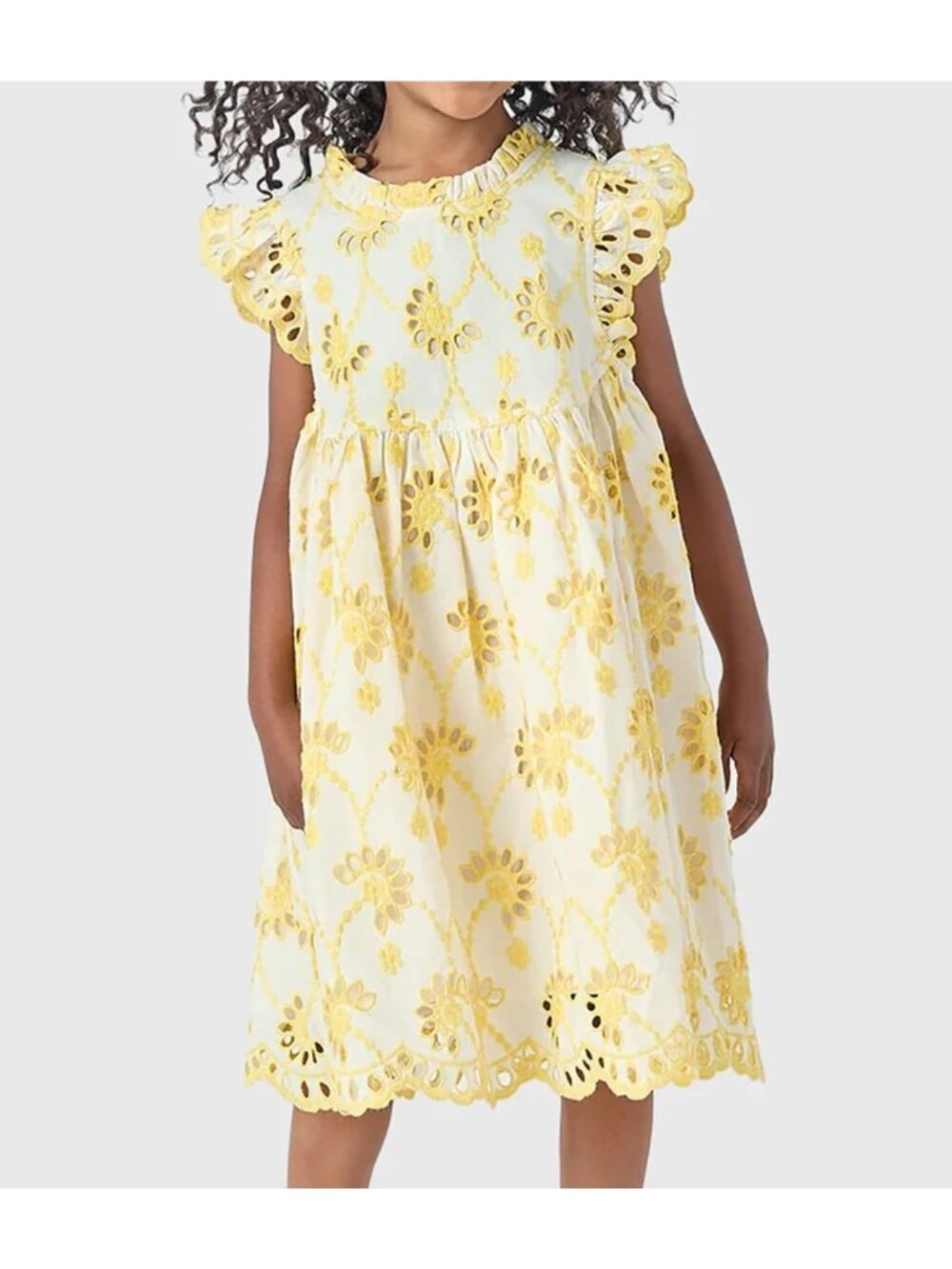 Children's Boutique Girl's Toddler Size 3Y Yellow Eyelet Cynthia Dress Wedding